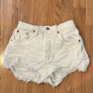 Levi's Off-White Jean Shorts